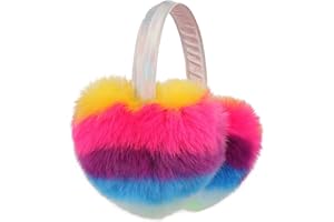 F Flammi Kids Knit Earmuffs Winter Outdoor Furry Ear Warmers for Boys Girls from Toddler to Big Kids