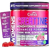 CNFHDI Creatine Monohydrate Gummies 6000MG Pre-Workout for Women, Creatine Gummies with Collagen, BCAA 2:1:1, Zinc & Taurine for Muscle Support, Enhance Strength & Booty, Gluten-Free, 120 Counts