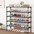 Long Shoe Rack-Shoe Organizer 5 Tier Shoe Rack for Closet Front Door Entryway Garage, Stackable Free Standing and Freely Combinable Shoe Storage, Space Saving Small Shoe Shelves.