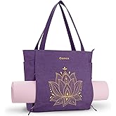 Gonex Yoga Mat Bag, Large Tote Bag with Multi Pockets for Women Men, Canvas Mat Carrier, Full Zipper Easy Access for Pilates Gym Travel
