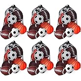 Arrowbash 18 Pack Sports Balls for Toddlers Kids Bulk Playground Balls Set 5" Soccer Ball 6.5" Football & 5" Basketball with Hand Pump and Bag Indoor Outdoor Toys Sports Gifts(6 Set)