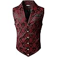 VATPAVE Mens Victorian Suit Vest Steampunk Gothic Waistcoat