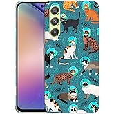 SuzaCase Back Case for Samsung Galaxy A54 5G, Samsung A54 Case with Stylish Space Cat Pattern Design Printed Cute, Sleek Durable Hardshell Protective Phone Case/Cover for Samsung A54 5G