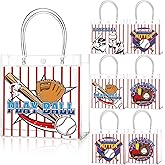 Teenyyou 24 Pcs Baseball Party Favors Bags PVC Clear Goodie Candy Treat Tote Gift Bags with Handles Baseball Theme Birthday Baby Shower Party Supplies