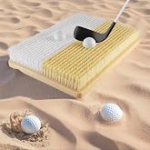 Golf Bunker Practice Mat &ndash; Dual Sand Trap Trainer with Shallow &amp; Deep Pit Simulation &ndash; Portable 15.7"x11.8" Golf Chipping Mat for Indoor &amp; Outdoor Practice &ndash; for All Skill Levels