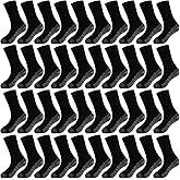Looknniy 20 Pairs Crew Athletic Socks for Kids Breathable Cushion Crew Socks for Kids Sport Running Traveling
