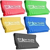 Starktape Resistance Bands Set. 5 Pack Non-Latex Physical Therapy, Professional Elastic Band. Perfect for Home Exercise, Work
