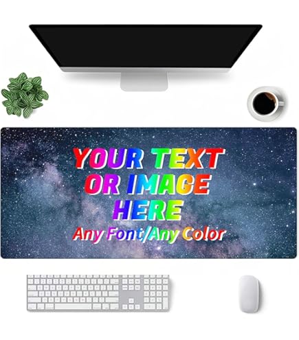 Leather Logo Desk Mat: Large Waterproof Mouse & Keyboard Pad - View #3