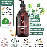 BIONOBLE Organic Fenugreek Oil 200ml - Organic, Vegan, Glass Bottle with Pump view 2