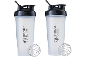 Blender Bottle Classic Loop Top Shaker Bottle, 28-Ounce 2-Pack, Clear/Black, C02692