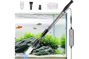 fishkeeper Electric Aquarium Vacuum Gravel Cleaner 25W Multifunction Fish Tank Cleaner Kit for Change Water, Wash Sand, Water Circulation with Adjustable Flow