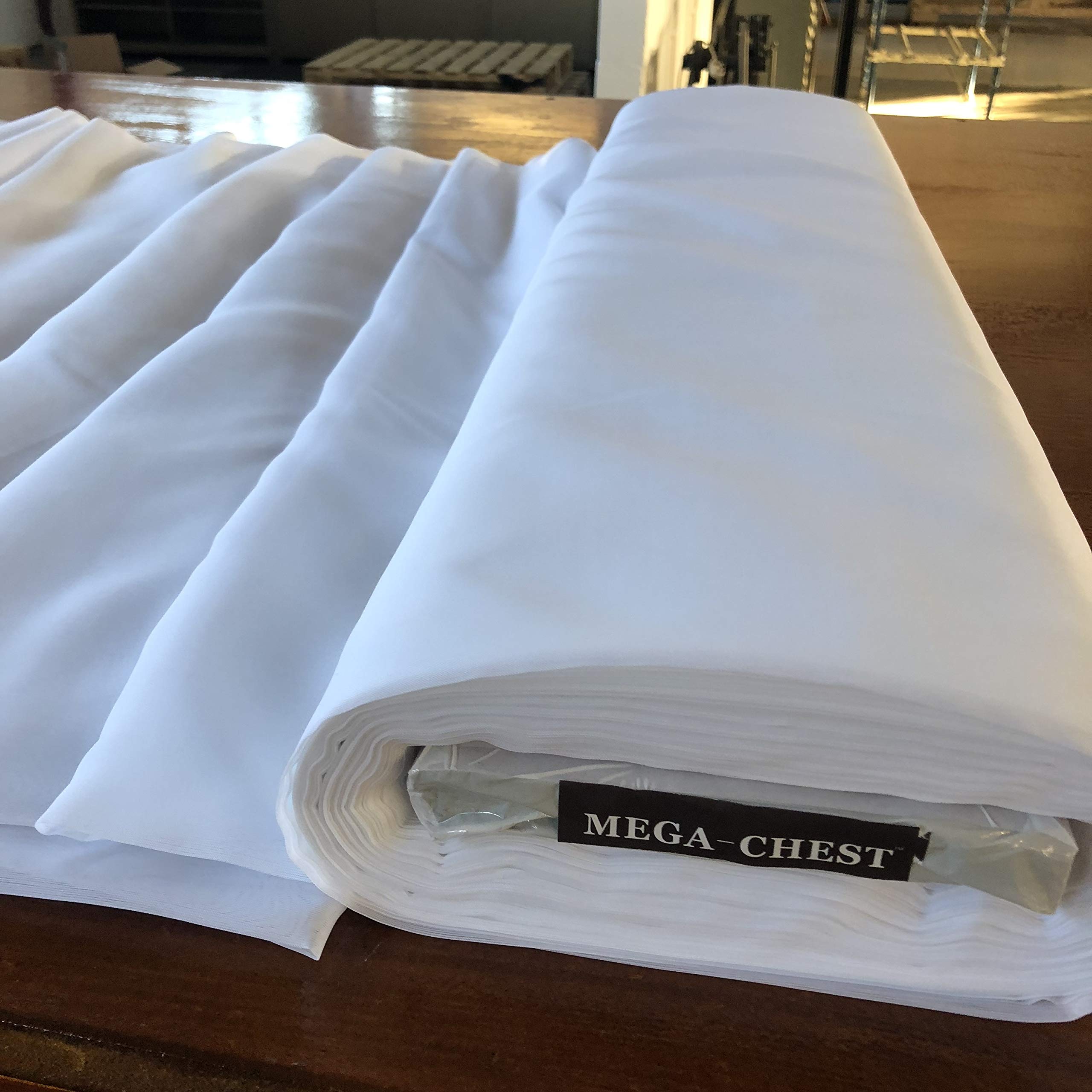 Megachest Wedding Voile Fabric 58 Inches Wide DIY Material (Snow White, 50 Meters Long) — image 1