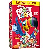 Kellogg's Froot Loops Breakfast Cereal, Fruit Flavored, Breakfast Snacks with Vitamin C, Large Size, Original, 13.2oz Box (1 Box)