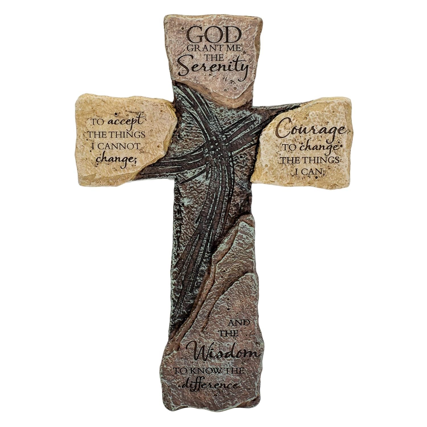 Dicksons God Grant Me The Serenity Prayer Slate 10 Inch Resin Hanging Wall Cross