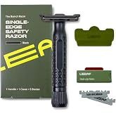 Leaf Shave | Branch Razor, All-Metal, Single-Edge Safety Razor with Travel Cover and 5 Refills
