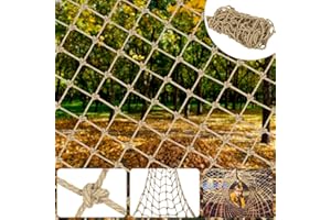 GliCraft 3.28 x 6.56 ft Kids Climbing Net Hemp Rope Net Cargo Net Heavy Duty Safety Net for Children Indoor Outdoor Tree House Stair Fence Balcony Railing Playground Garden Protection