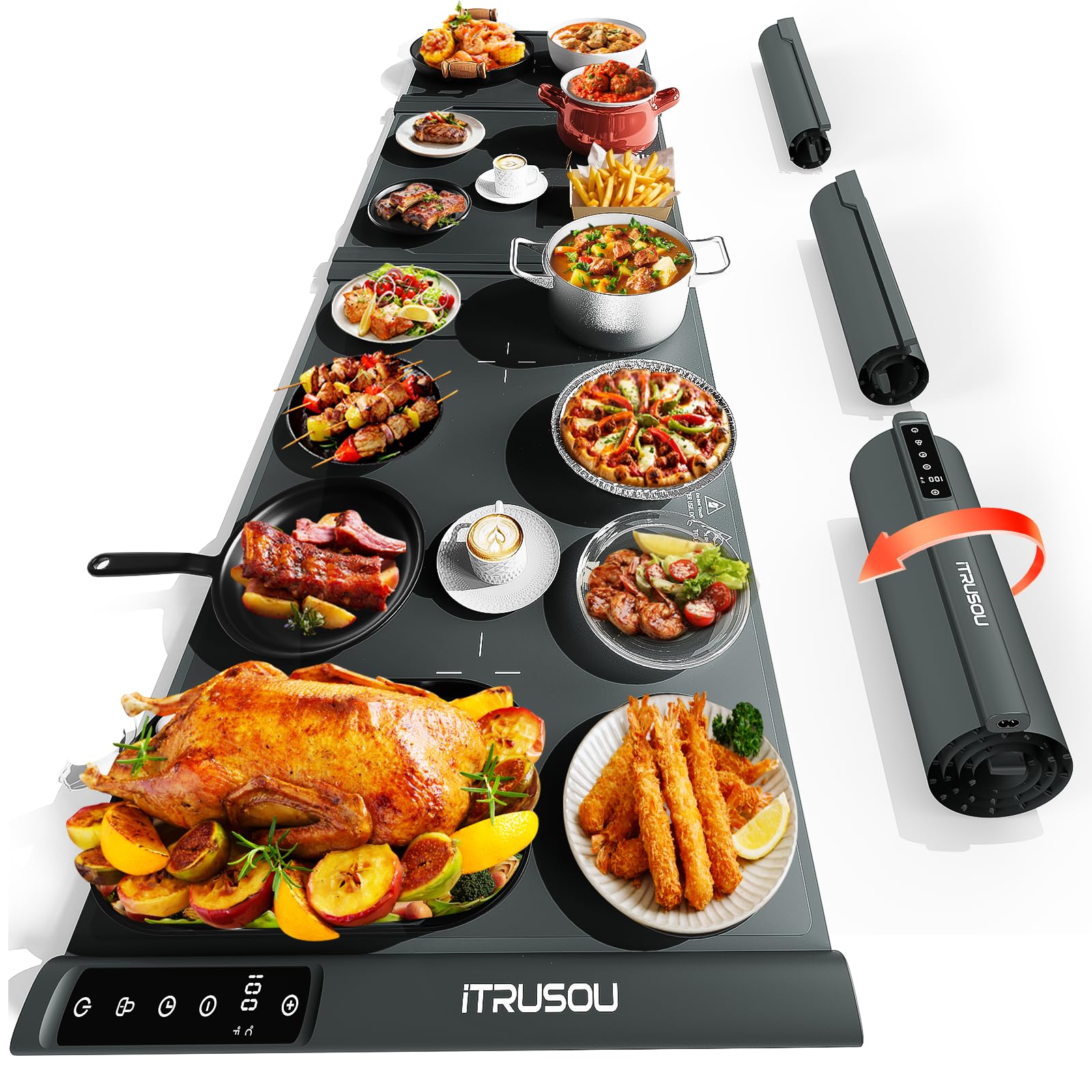 Photo 1 of ***STOCK PHOTO FOR REFERENCE ONLY***Expandable Food Warming Mat – iTRUSOU Warming Mat for Food with 7 Temp Settings, Switchable Child Lock, Custom Sizes Food Warmer Chafing Dishes for Buffet Parties