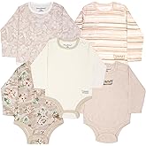 Tommy Bahama Baby 5-Piece Onesie Set - 100% Cotton Long Sleeve Bodysuit 5-Pack for Infant Boys and Girls