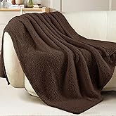 Exclusivo Mezcla Fleece Coffee Throw Blanket for Couch Sofa, Ultra Soft, Lightweight and Fluffy Blankets for Women, All Season, 50x60 Inches
