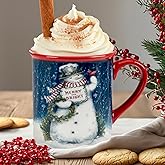 Snowman Greetings Set of 4 Festive Mugs – Cozy up with cocoa or tea in these delightful snowman mugs that add a warm touch to chilly winter mornings 20 oz.