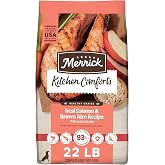 Merrick Kitchen Comforts Premium Adult Dry Dog Food, 22 lb. Bag | Real Salmon and Brown Rice Recipe, real salmon as first ingredient, high levels of glucosamine, balanced nutrition