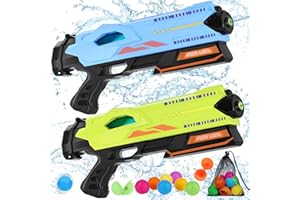 HANDWELL Electric Water Guns for Kids & Adults: 2 Pack Automatic Squirt Guns with 20pcs Reusable Water Balloons, Large Capacity Water Blaster Toys Up to 30 Ft Range for Boys Girls Aged 3+ Summer Outdoor Gift