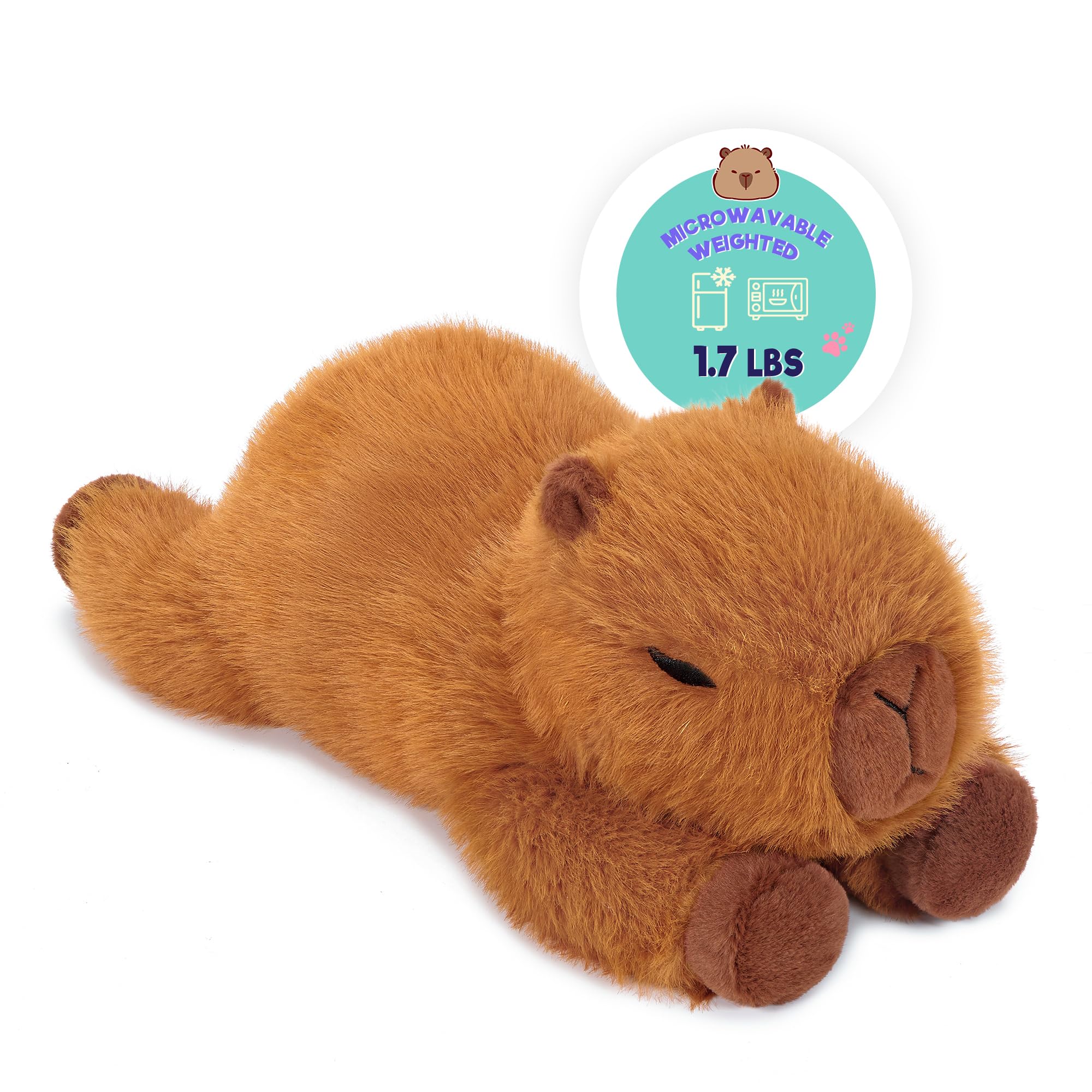 Onsoyours Original Capybara Microwavable Stuffed Animal, 15 inch Heatable Capybara Plush for Warmth & Comfort - Soft Cute Plushies Toys for Kids & Adults