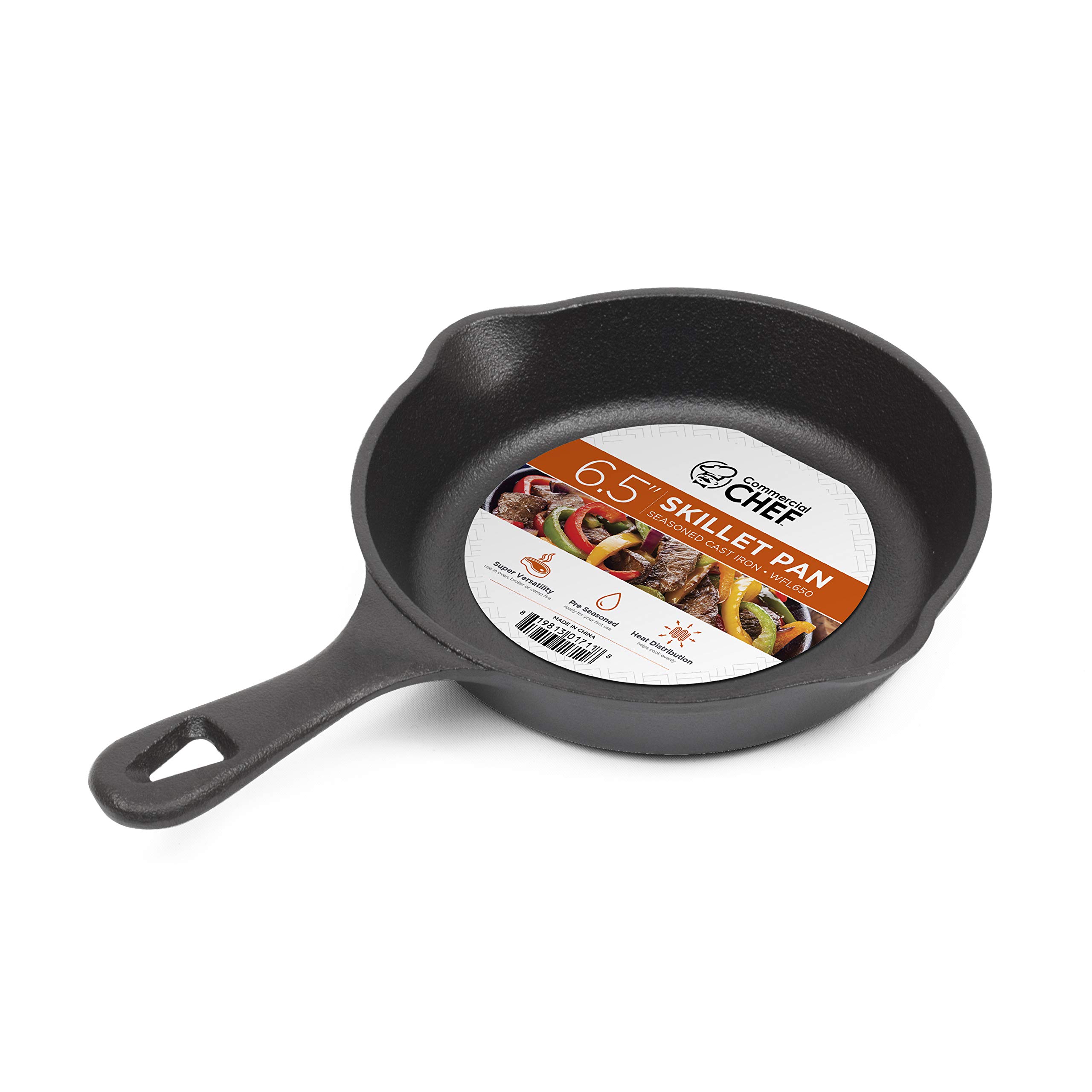 Photo 1 of Commercial CHEF 6.5 Inch Cast Iron Skillet, Black