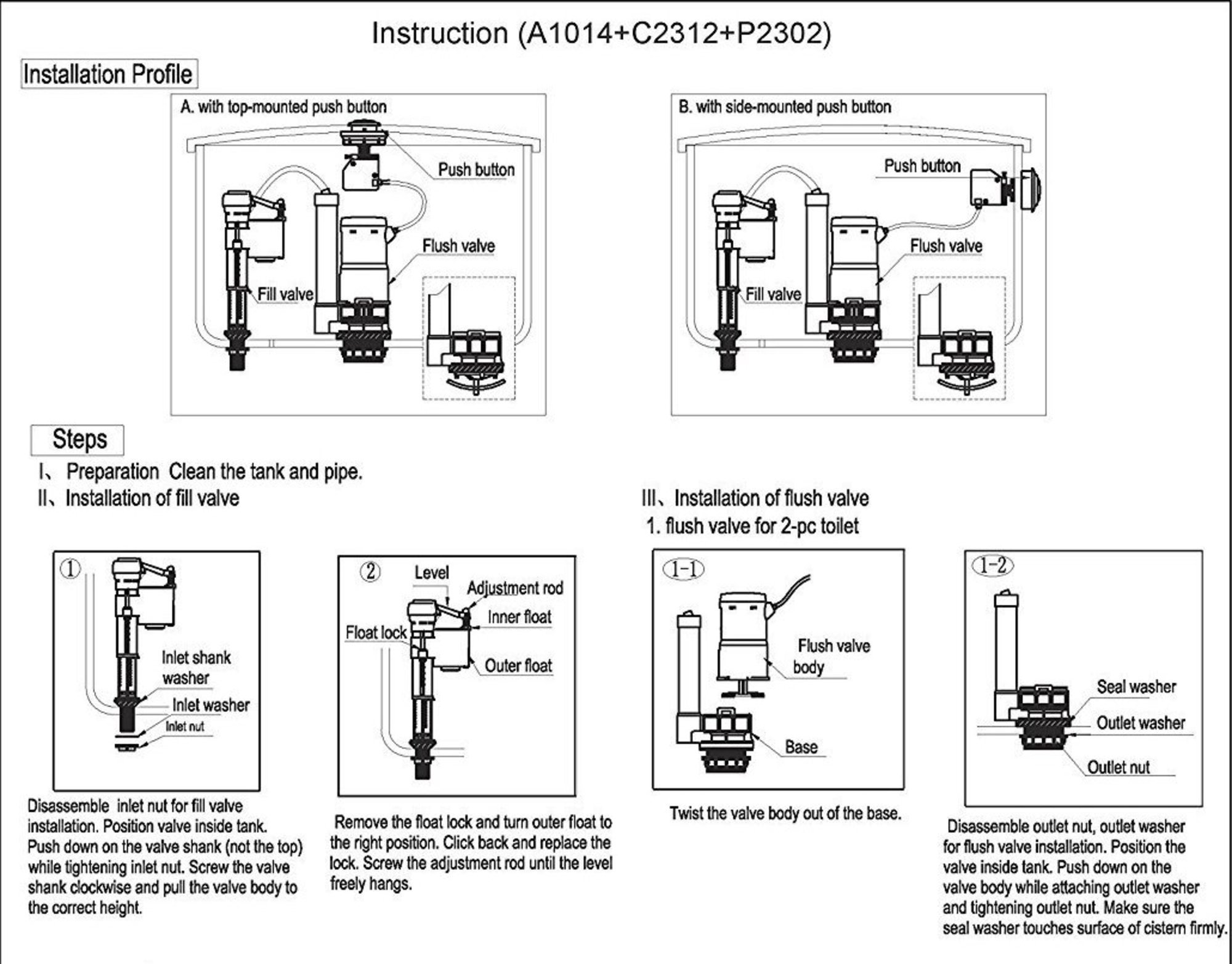 Toilet Cistern Dual Flush Valve Push Button WRAS Approved Buy Online