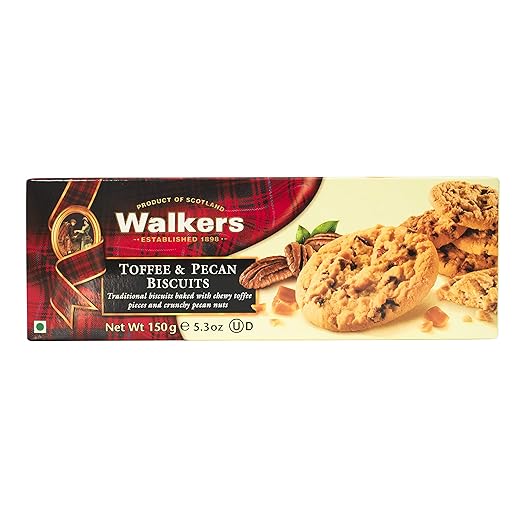 WALKERS Biscuits, Toffee and Pecan, 150G in lowest price