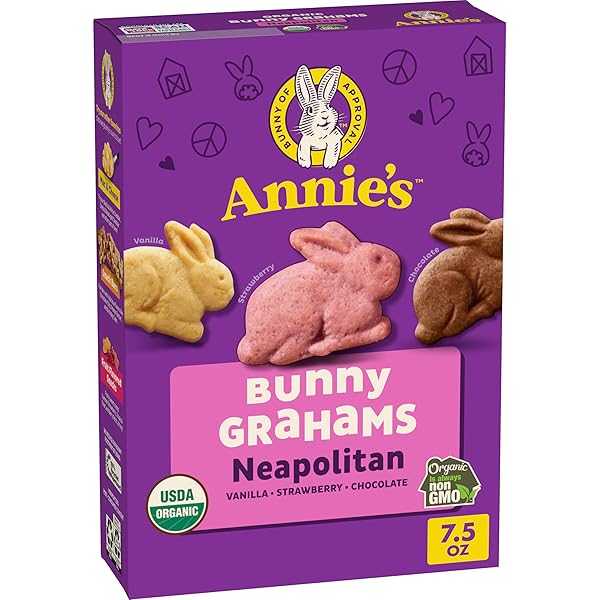 ANNIE’S ORGANIC BUNNY GRAHAMS SNACKS, NEAPOLITAN, 7.5 OZ