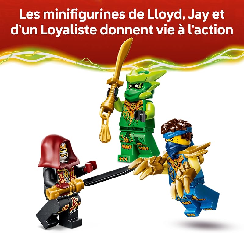 Ninjago Pack de Combat : Le Robot Dragon de Lloyd - Jouet Ninja - Figurine, 3 Minifigurines & Katanas - Décoration Chambre d'enfant - Cadeau Garçon 6 Ans ou Fan du Soulèvement des Dragons 71862