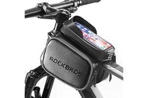 ROCKBROS Bike Frame Bag Waterproof Bicycle Front Top Tube Mount Holder Pouch for 6.2 & 6.7 inches Cell Phones