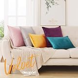 Deconovo Set of 2 Cushion Covers 50x50 Velour Soft Breathable Velvet view 3