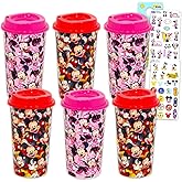 Disney Mickey and Minnie Mouse Travel Cup Set - Bundle with 6 Tumbler with Lids, Stickers and More | Minnie and Mickey Travel Mugs for Girls, Teens, Adults