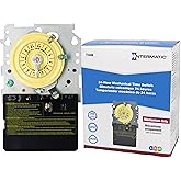 Intermatic T104M 24-Hour Mechanical Timer Mechanism, 208-277V DPST | Mechanism-Only Heavy-Duty Replacement with Manual Override, 208-277 VAC, DPST, for Lights, Pumps, Fans, and HVAC Systems