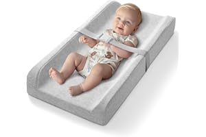 Changing Pad, Soft Baby Diaper Changing Pad, Waterproof Organic Cotton Contoured Foam Mat With Removable Washable Pad Cover, 