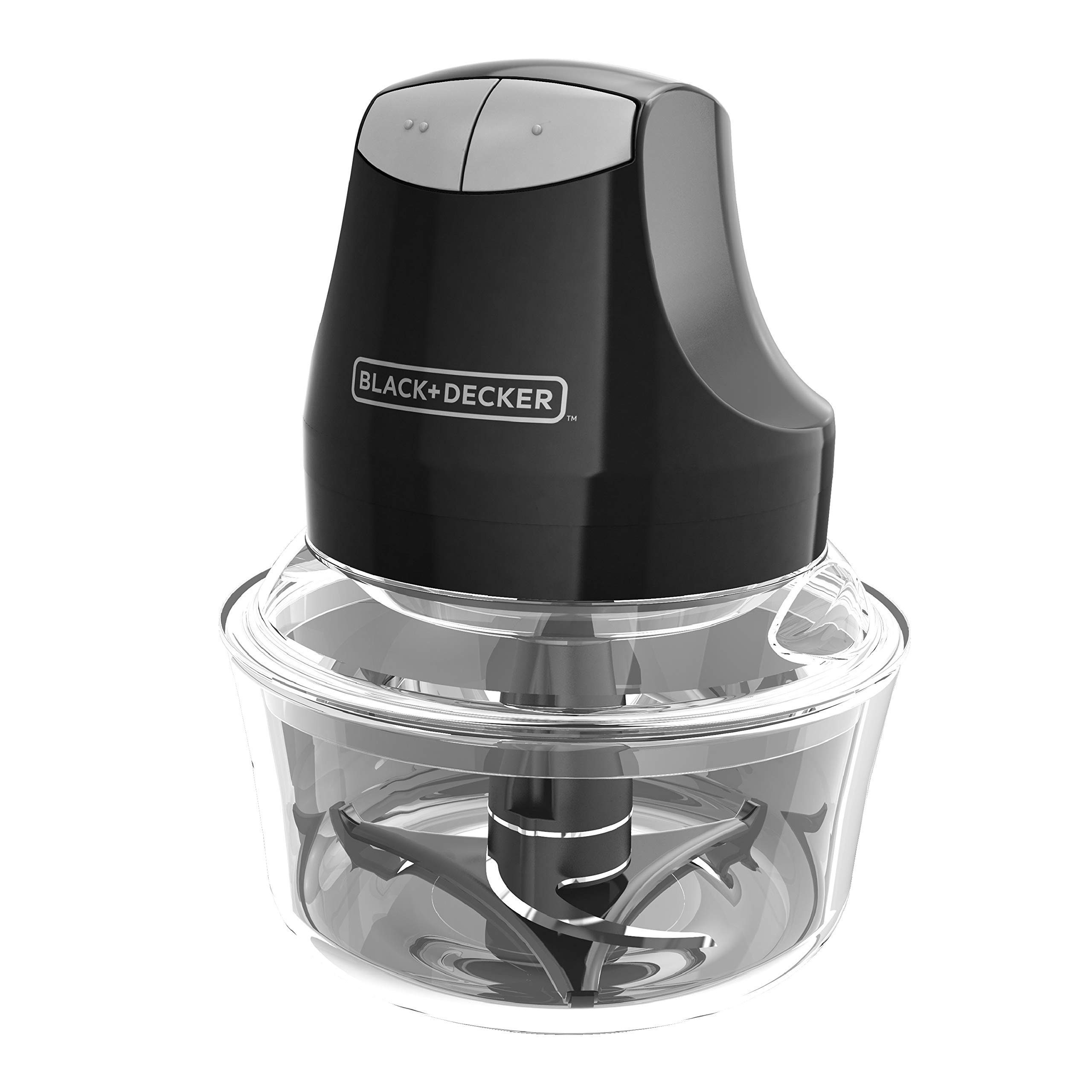 BLACK+DECKER EHC3002B Glass Bowl Chopper (Contains Two 4Cup Bowls and Lids plus Chopper), Black