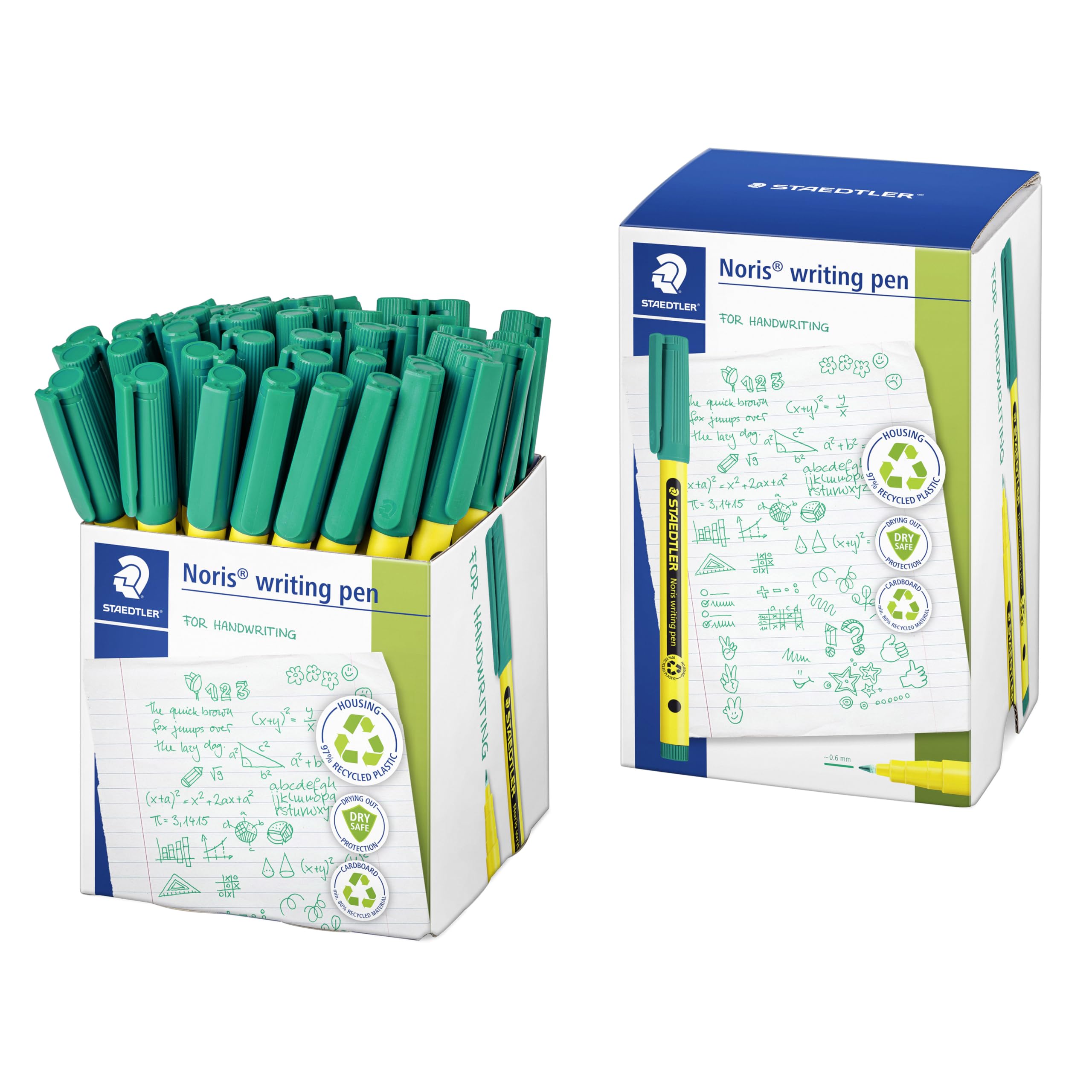 STAEDTLER Noris - Handwriting Pen - Green - Pack of 50, 307-5 CT50 — image 1