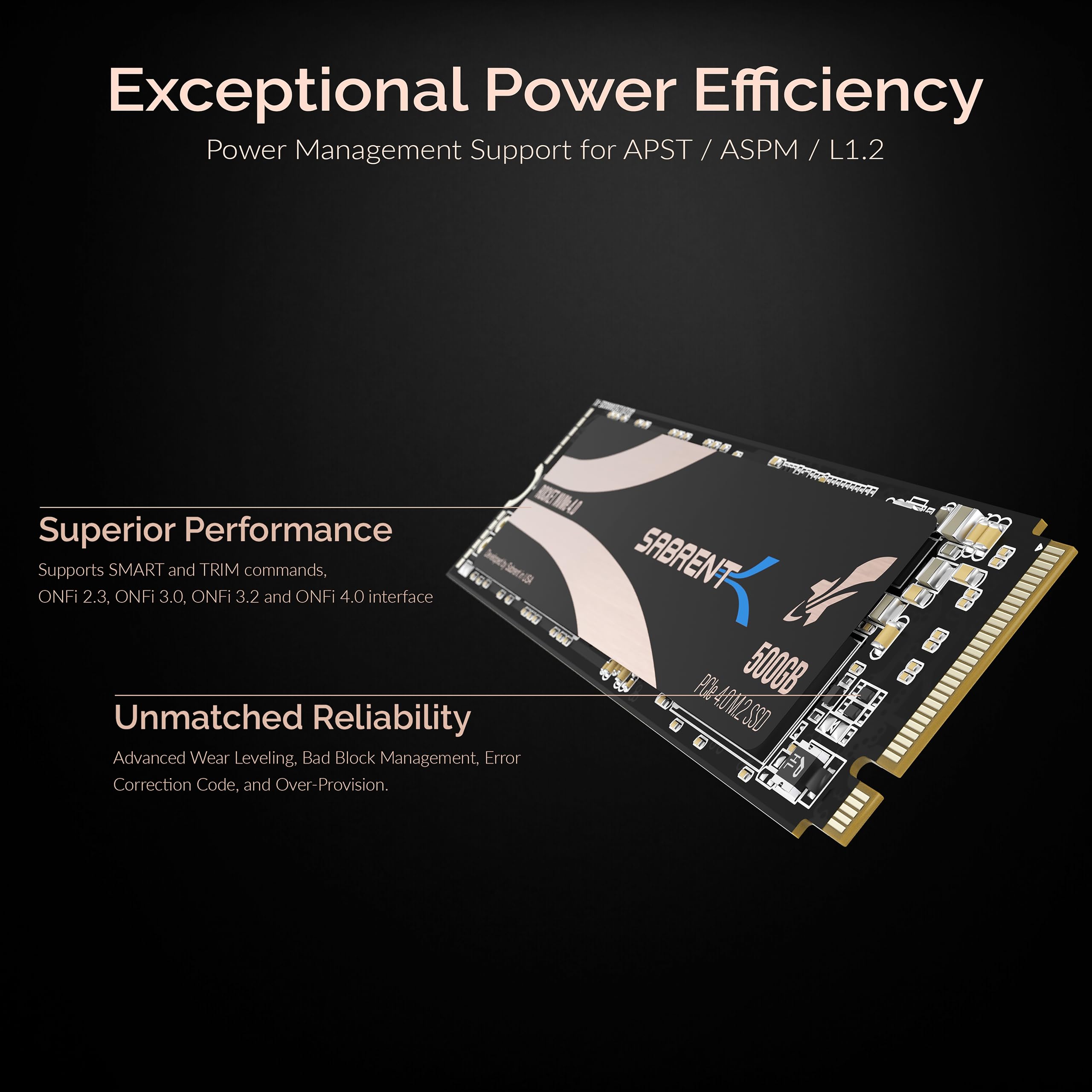 SABRENT 500GB Rocket Nvme PCIe 4.0 M.2 2280 Internal SSD Maximum Performance Solid State Drive (Latest Version) (SB-ROCKET-NVMe4-500).