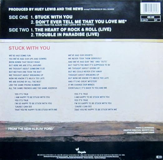 Huey Lewis The News Stuck With You 1986 Vinyl Maxi Single Vinyl 12 Amazon Com Music