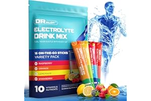 Dralot Sugar Free Electrolytes Powder with Natural Flavors, 3X Rapid Hydration Packets with 10 Electrolyte & Vitamins, Liquid Daily IV for Hangover Relief, Non-GMO, Gluten-Free, Keto, Vegan, 16 Sticks