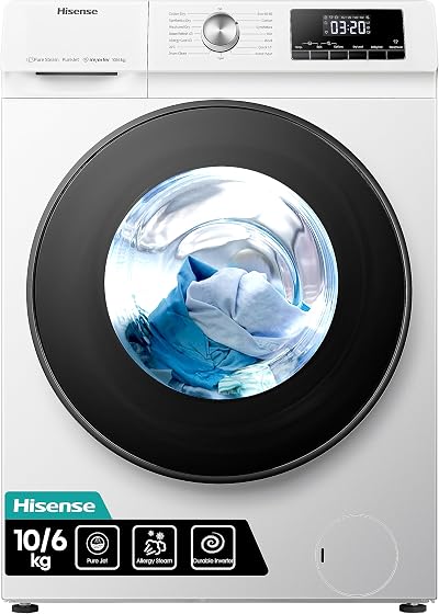 Hisense WDQA1014EVJM 60cm Freestanding Washer Dryer 10 kg 1400 RPM White