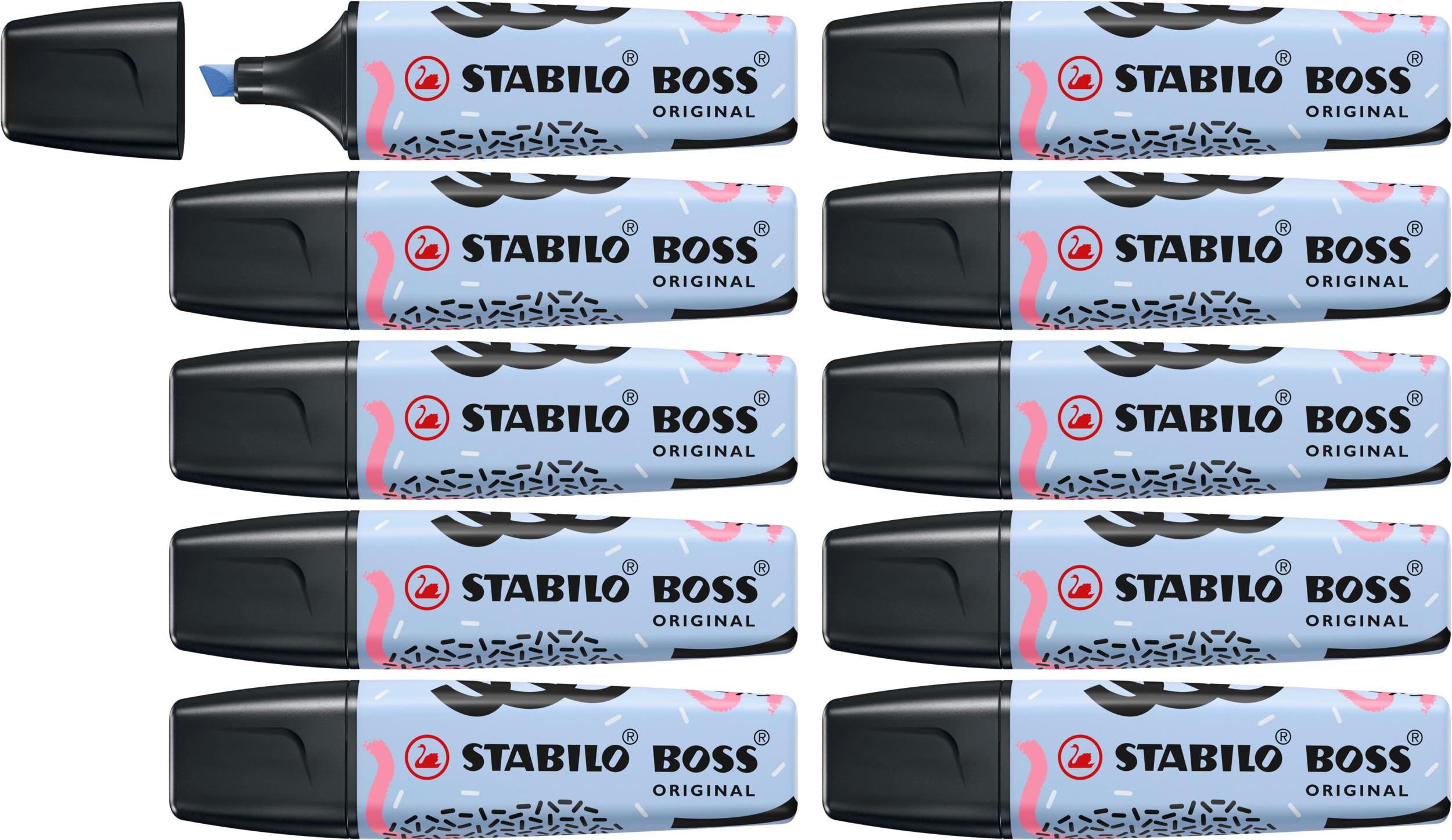 STABILO BOSS ORIGINAL by Ju Schnee - Highlighter - Pack of 10 - Cloudy Blue