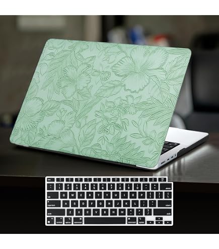 Custodia Rigida Trasparente Per MacBook Pro 13 Pollici, Design Flower Series, Ultra Sottile, Antiscivolo, Protezione Totale
