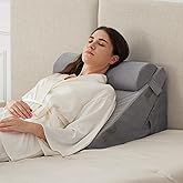 Ruqmuis 3PCS Wedge Pillow Set for After Surgery, Adjustable 9&12 Inch Bed Wedge Pillow for Sleeping, Incline Pillow Wedge for Headboard, Post Surgery, Acid Reflux, Neck&Back Support, Velvet