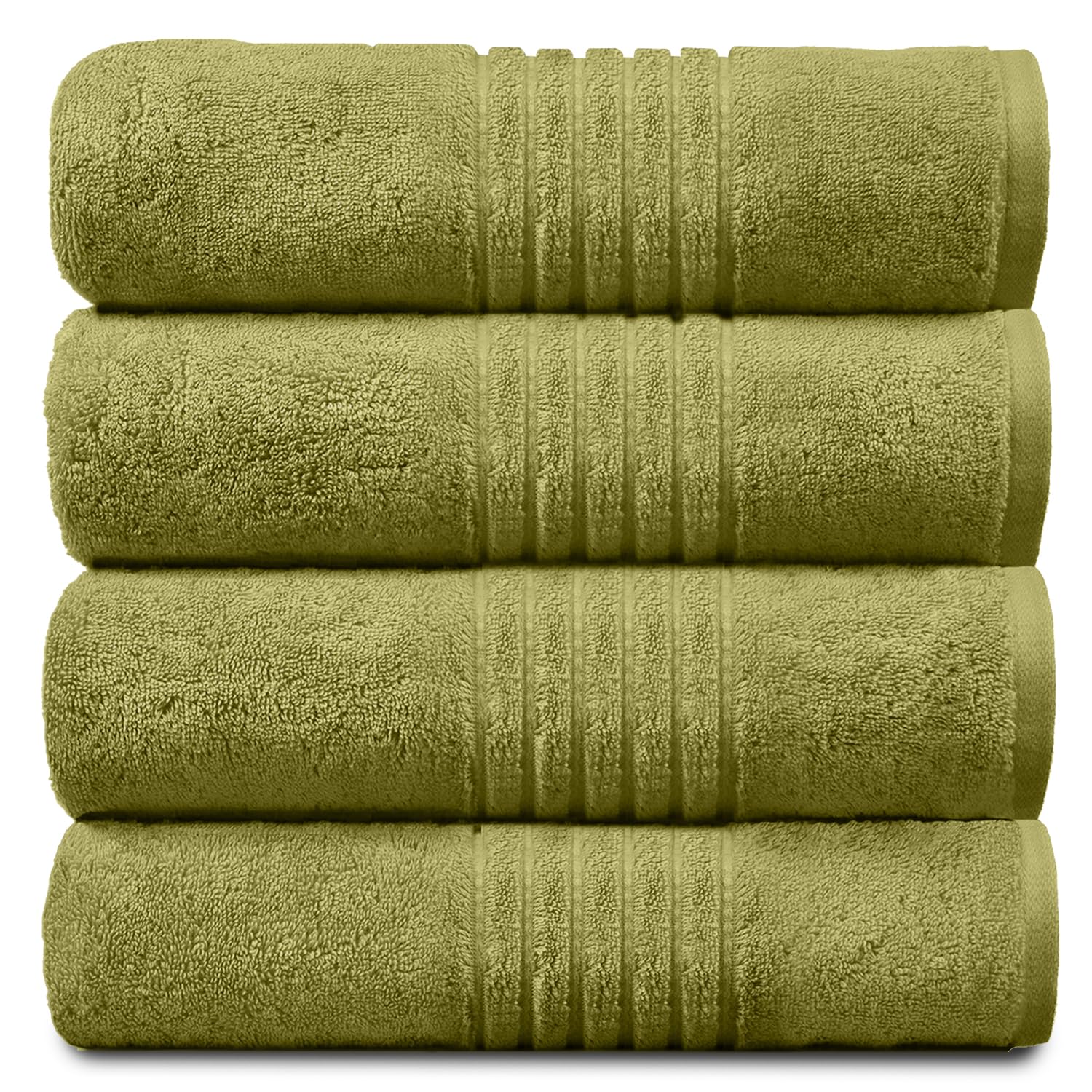 GC GAVENO CAVAILIA 4 PK Extra Large Bath Sheet, Water Absorbent Cotton Towels, 450 GSM Quick Dry Towels Set, Lime