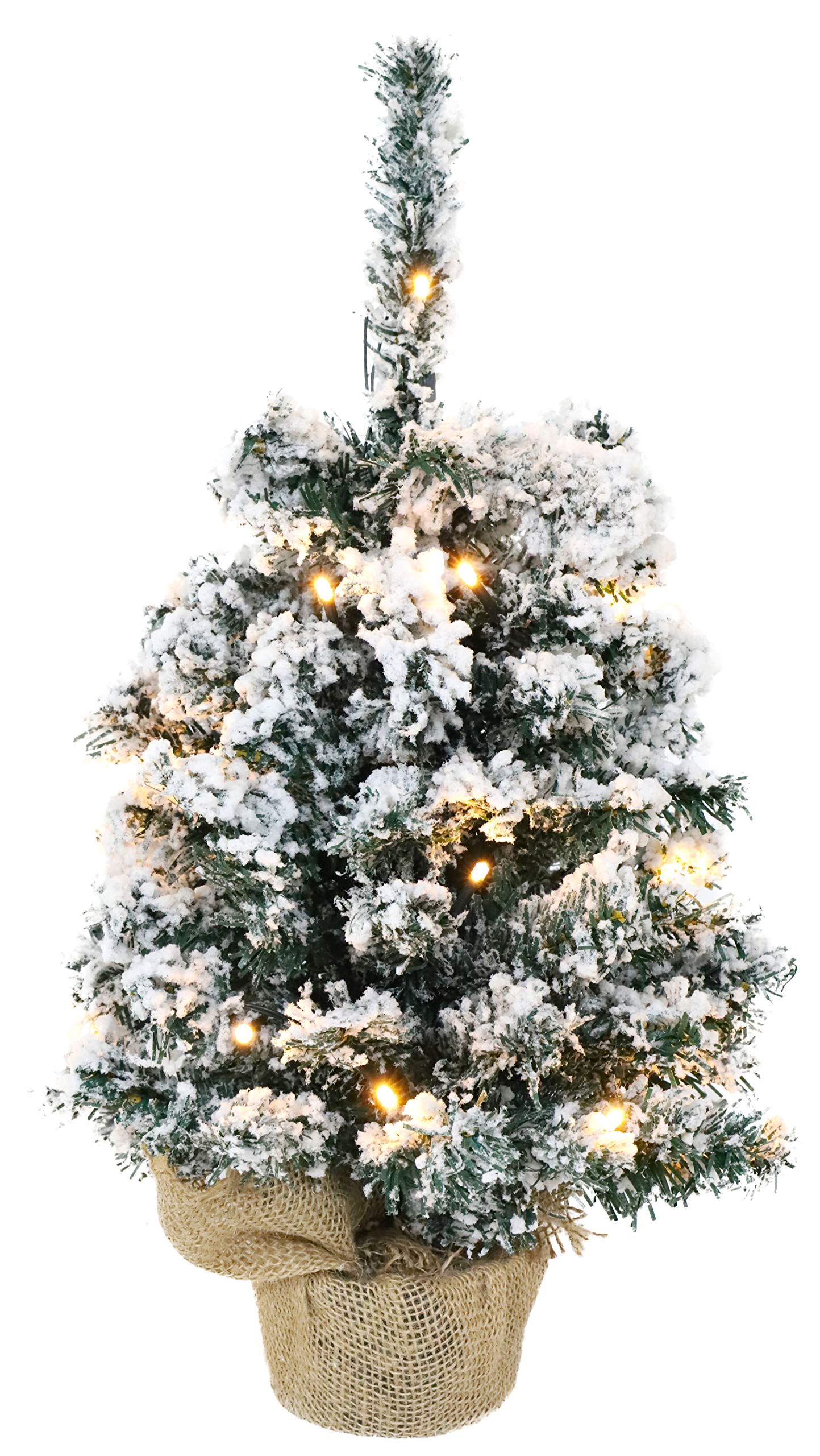 Christmas Concepts® 50cm (20") Pre Lit Table Christmas Tree With LED Lights and Burlap Sack Base