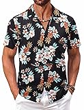 COOFANDY Men's Hawaiian Shirt Short Sleeve Casual