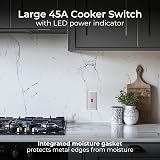 BG Electrical Large Cooker Control Switch with LED Indicator Nexus Metal view 4